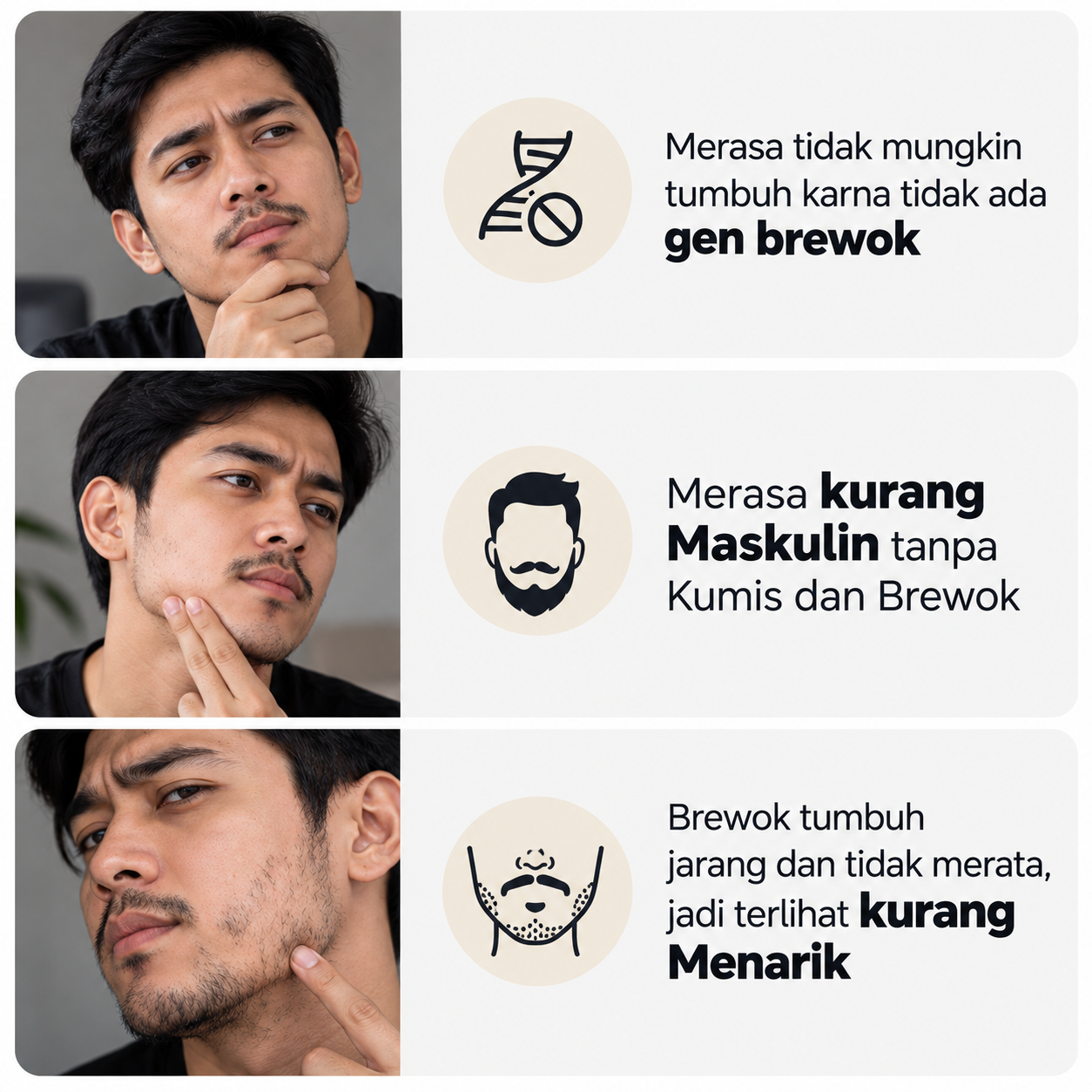 Masalah pertumbuhan brewok pria